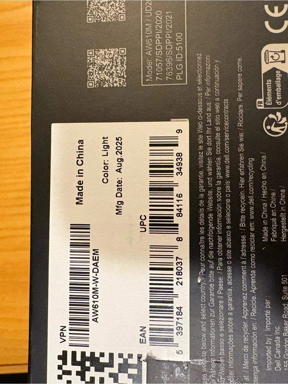 Alienware 610M White Gaming Mouse with RGB Accent